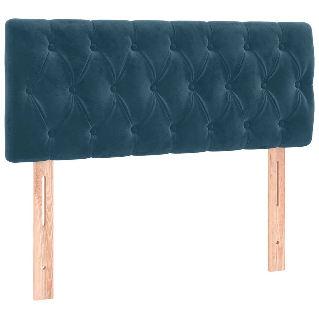 Box spring krevet s madracem tamnoplavi 90x190 cm baršunasti