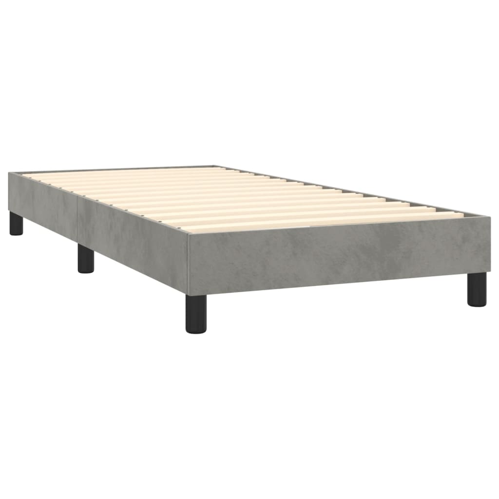 Box spring krevet s madracem svjetlosivi 100x200 cm baršunasti