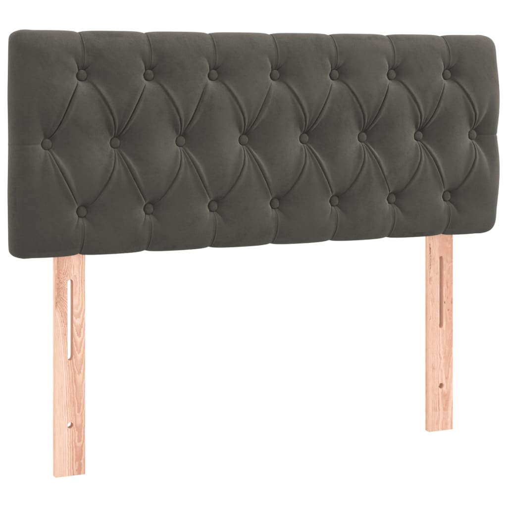 Box spring krevet s madracem tamnosivi 120 x 200 cm baršunasti
