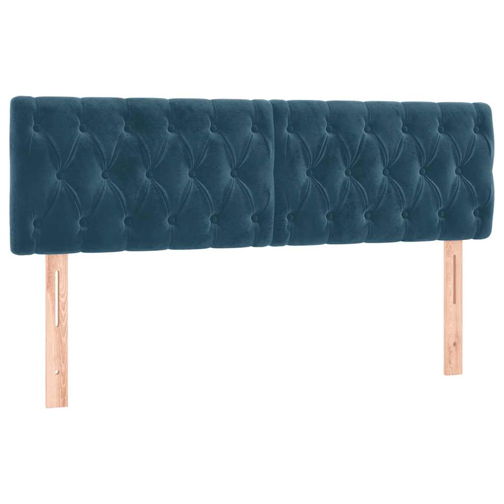 Krevet s oprugama i madracem tamnoplavi 140x190 cm baršunasti