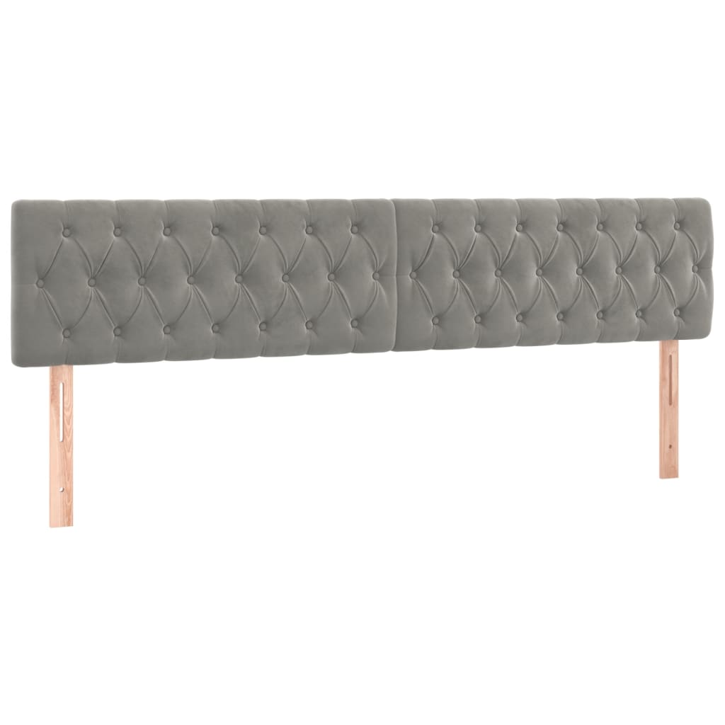 Krevet s oprugama i madracem svjetlosivi 200x200 cm baršunasti