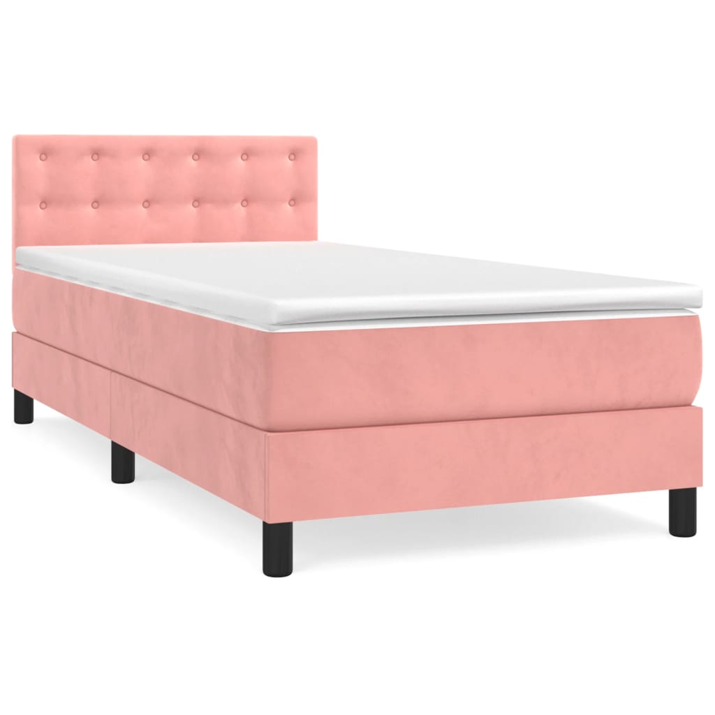 Box spring krevet s madracem ružičasti 80 x 200 cm baršunasti