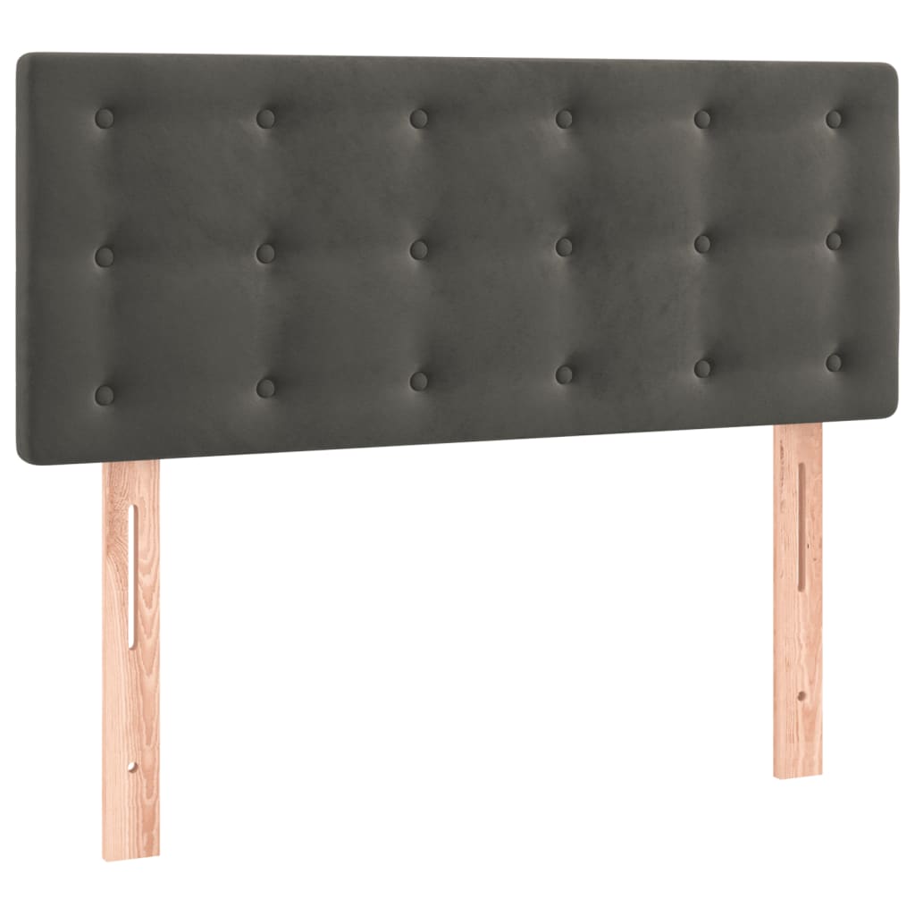Box spring krevet s madracem tamnosivi 90x200 cm baršunasti
