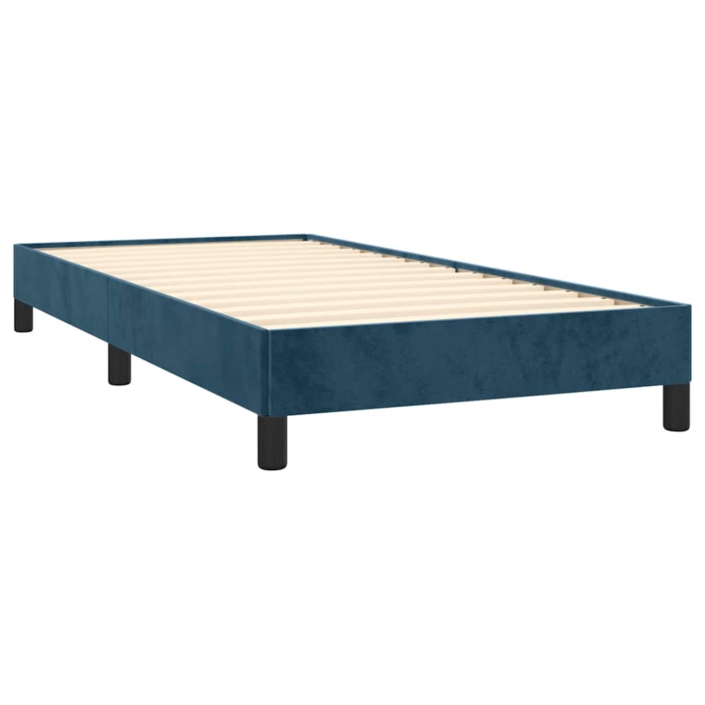 Box spring krevet s madracem tamnoplavi 90x200 cm baršunasti