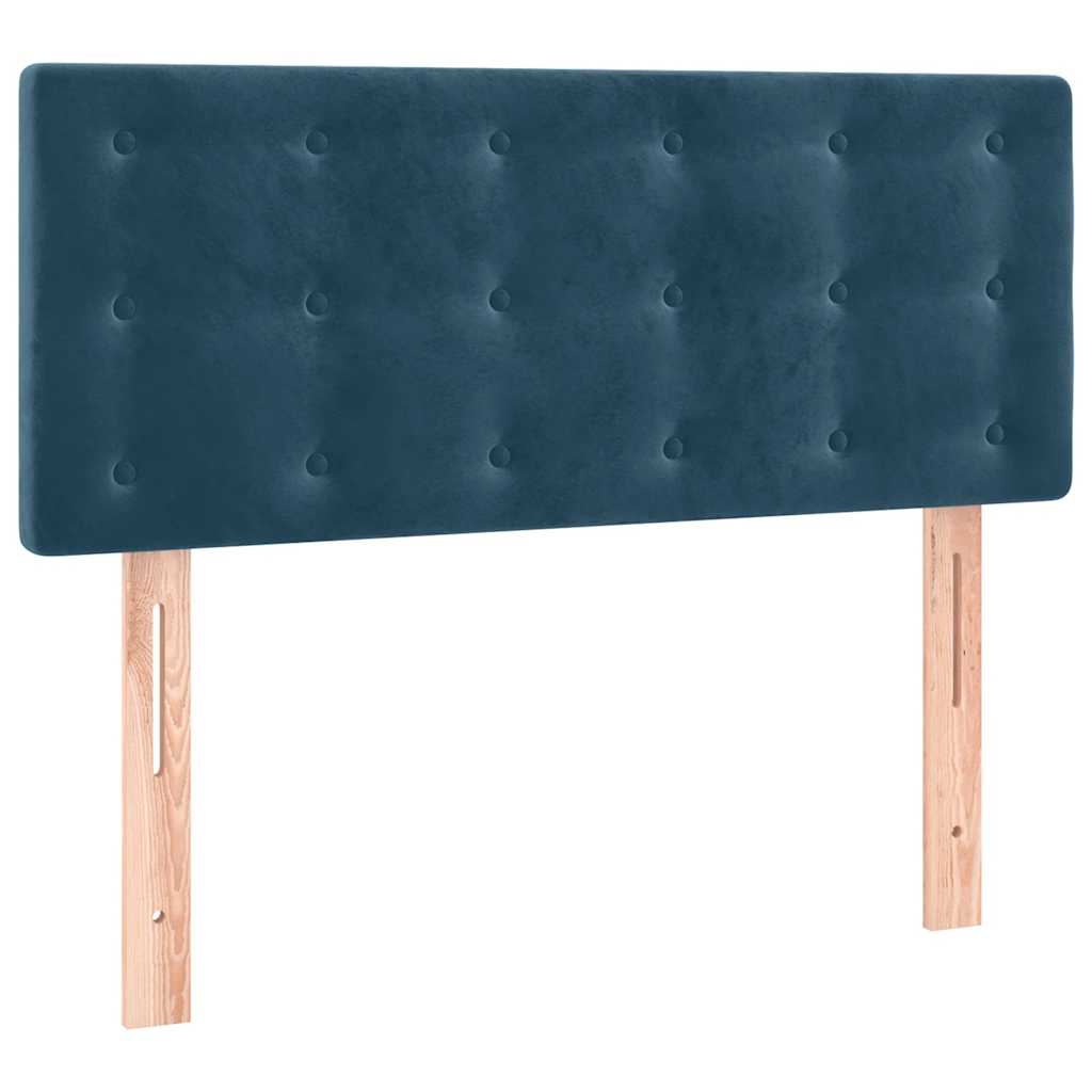 Box spring krevet s madracem tamnoplavi 90x200 cm baršunasti