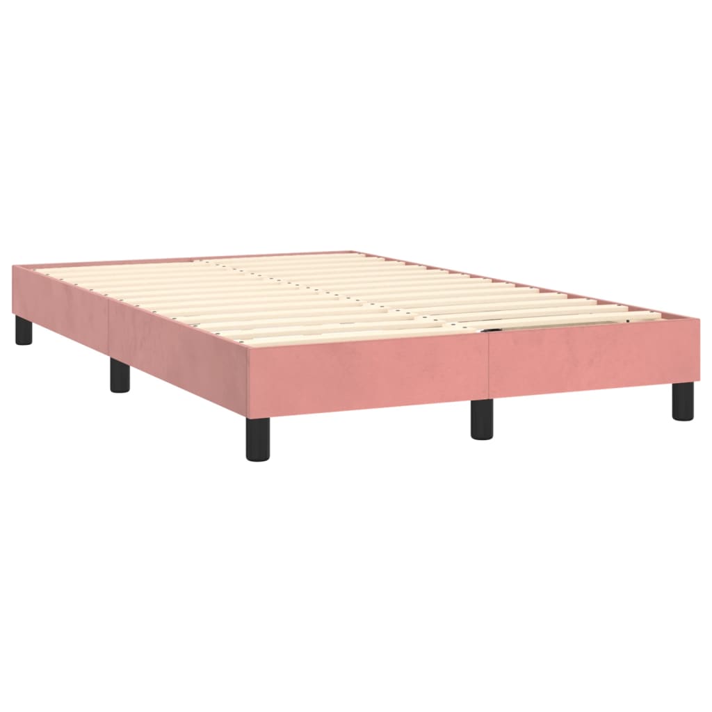 Box spring krevet s madracem ružičasti 120 x 200 cm baršunasti