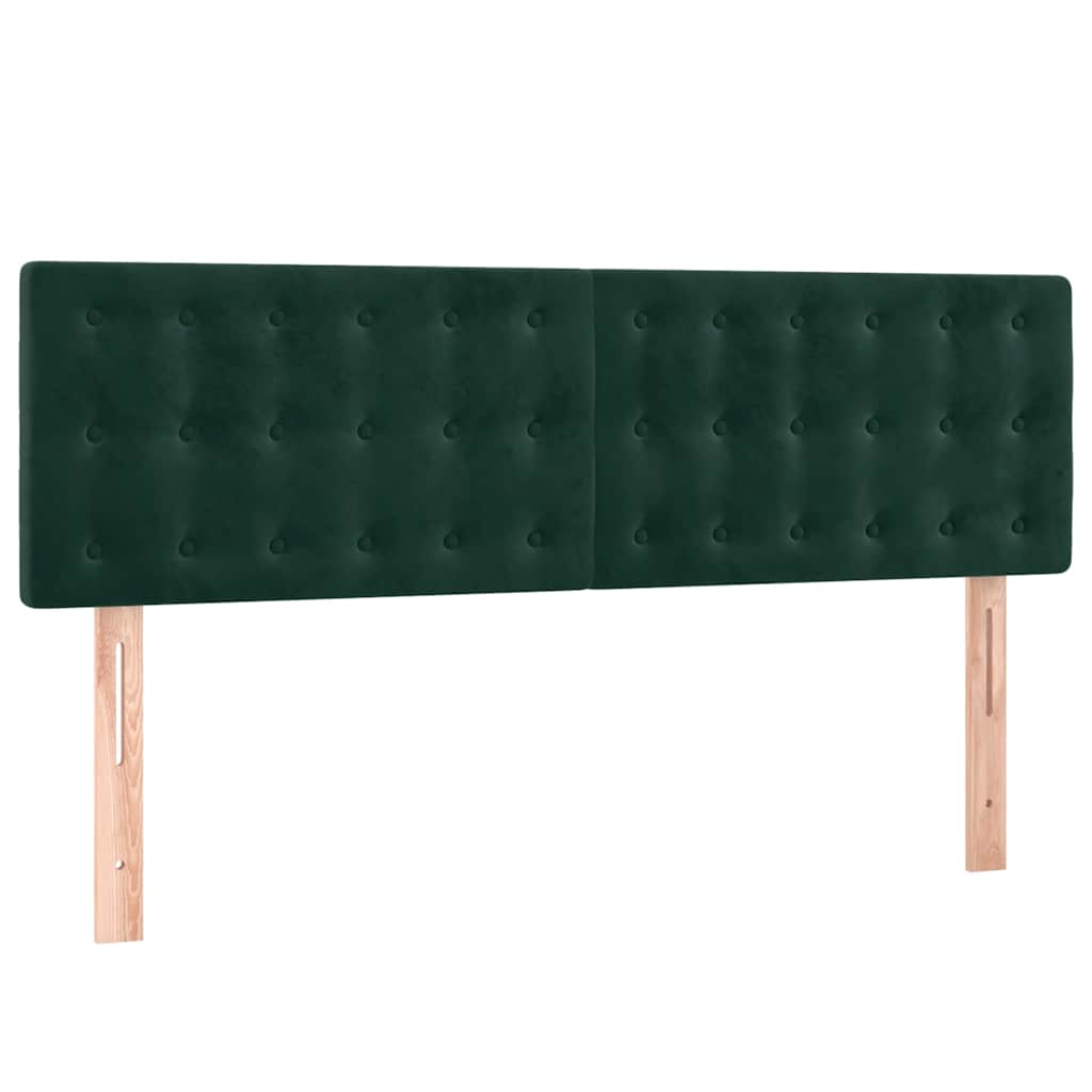 Krevet s oprugama i madracem tamnozeleni 140x190 cm baršunasti