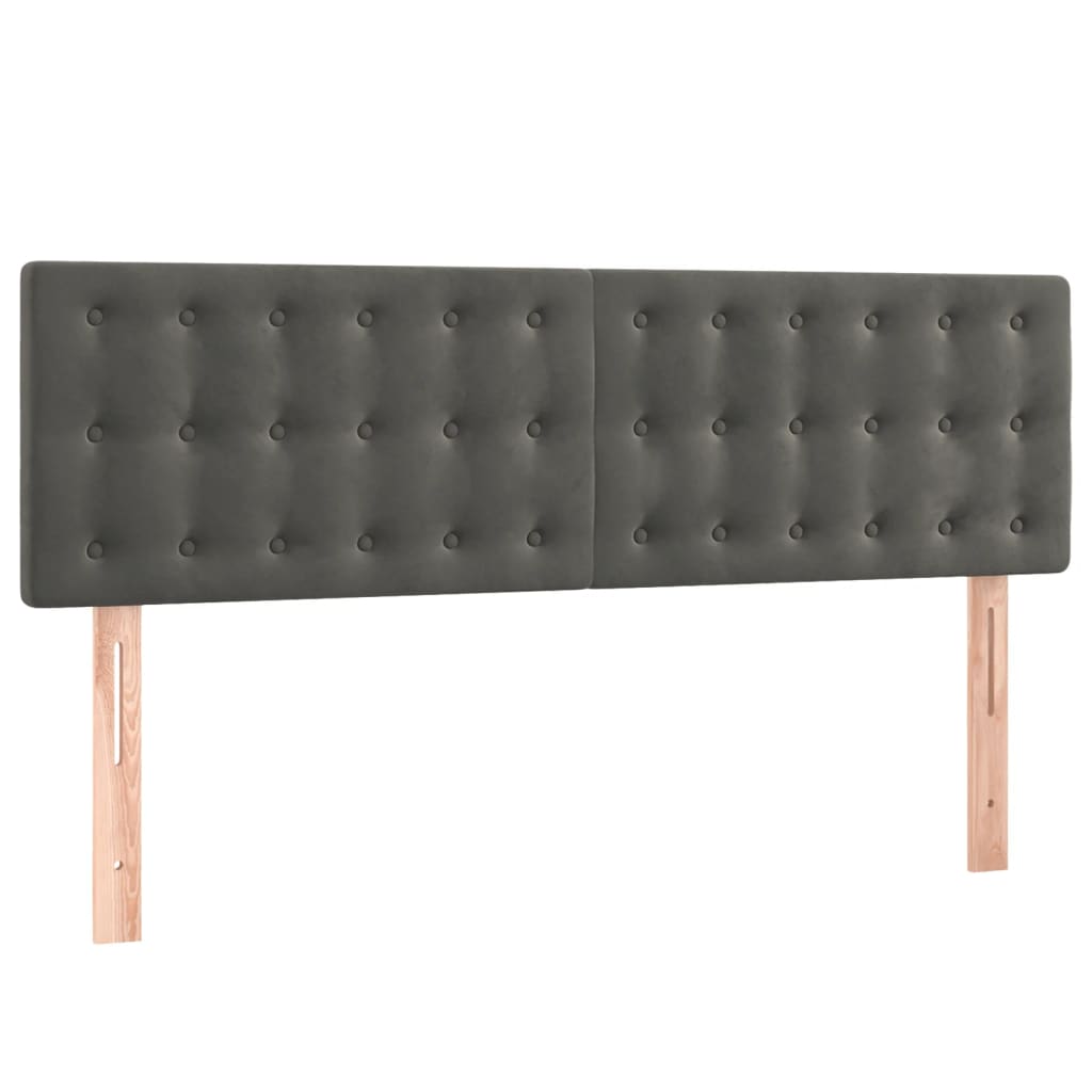 Krevet s oprugama i madracem tamnosivi 140x200 cm baršunasti
