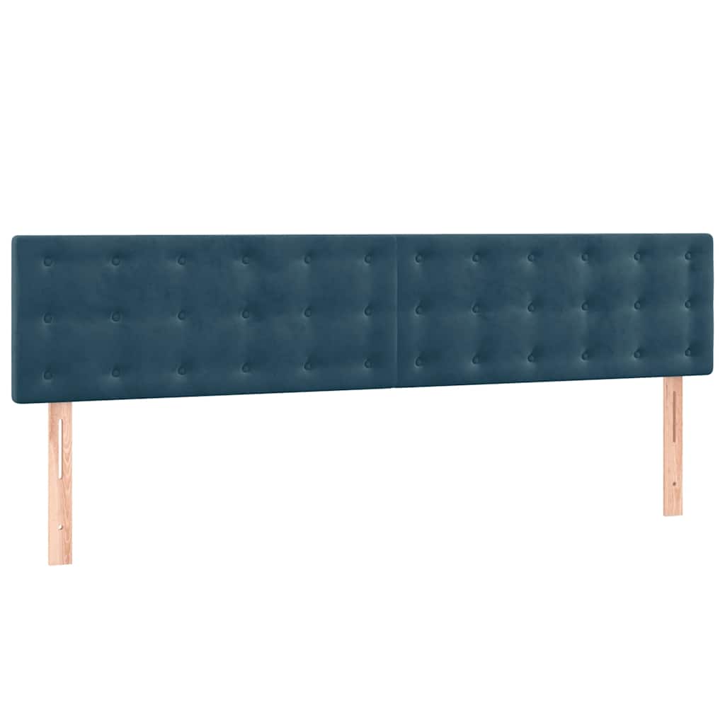 Krevet s oprugama i madracem tamnoplavi 160x200 cm baršunasti