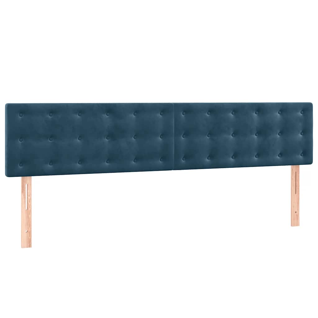 Krevet s oprugama i madracem tamnoplavi 200x200 cm baršunasti