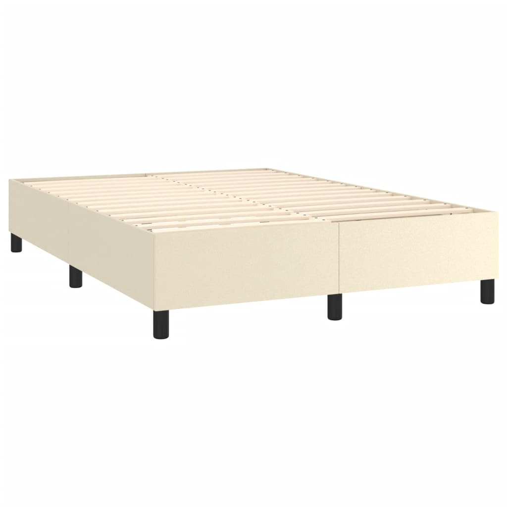 Krevet s oprugama i madracem krem 140 x 190 cm od umjetne kože