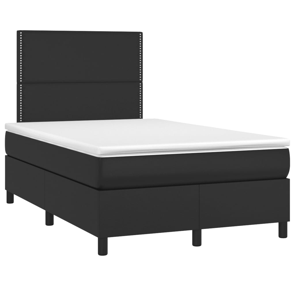 Krevet s oprugama i madracem crni 120 x 200 cm od umjetne kože