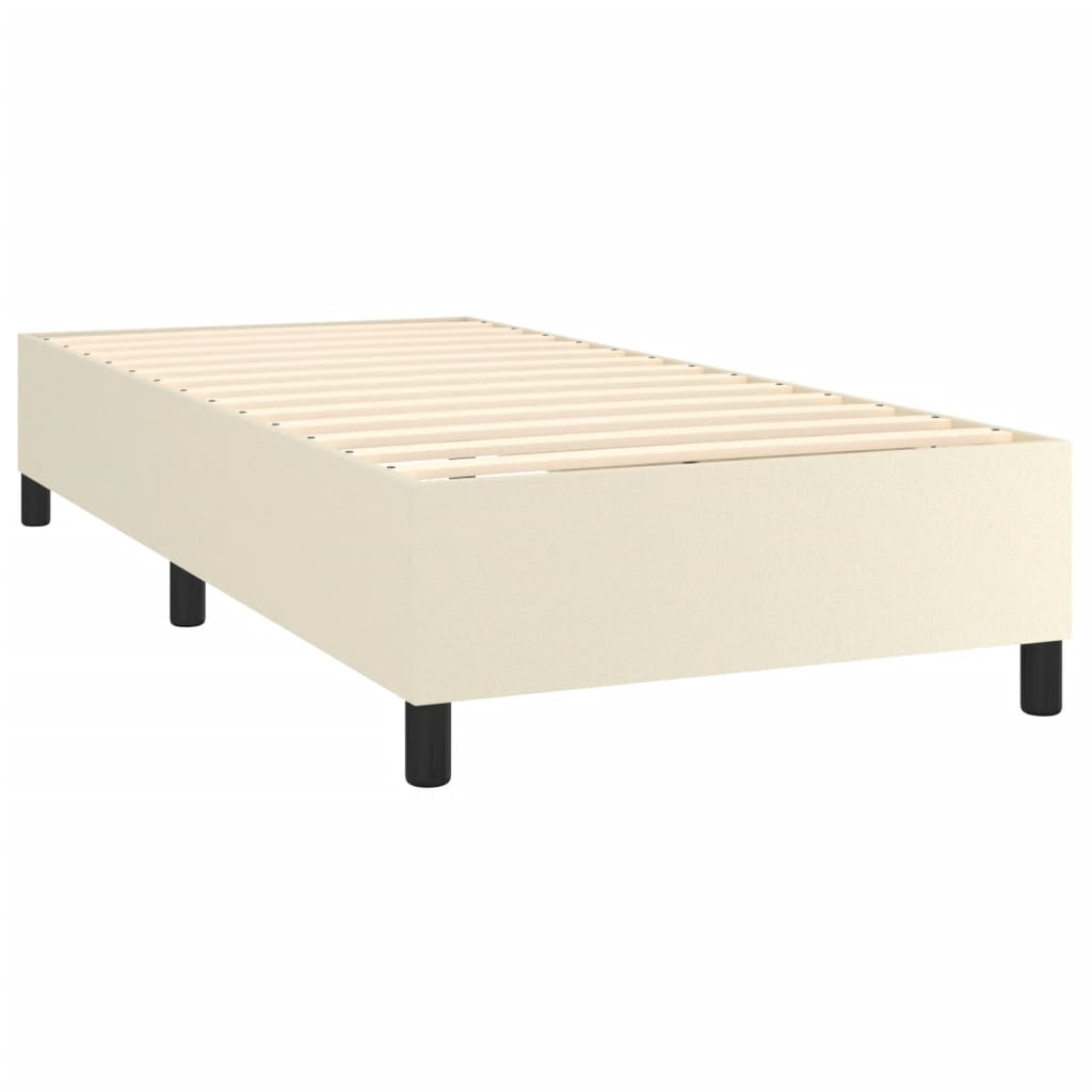 Krevet s oprugama i madracem krem 90 x 190 cm od umjetne kože