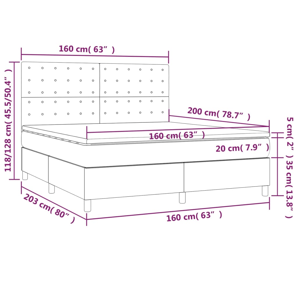 Krevet s oprugama i madracem krem 160x200 cm od umjetne kože