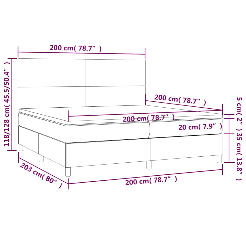 Krevet s oprugama i madracem tamnozeleni 200x200 cm baršunasti