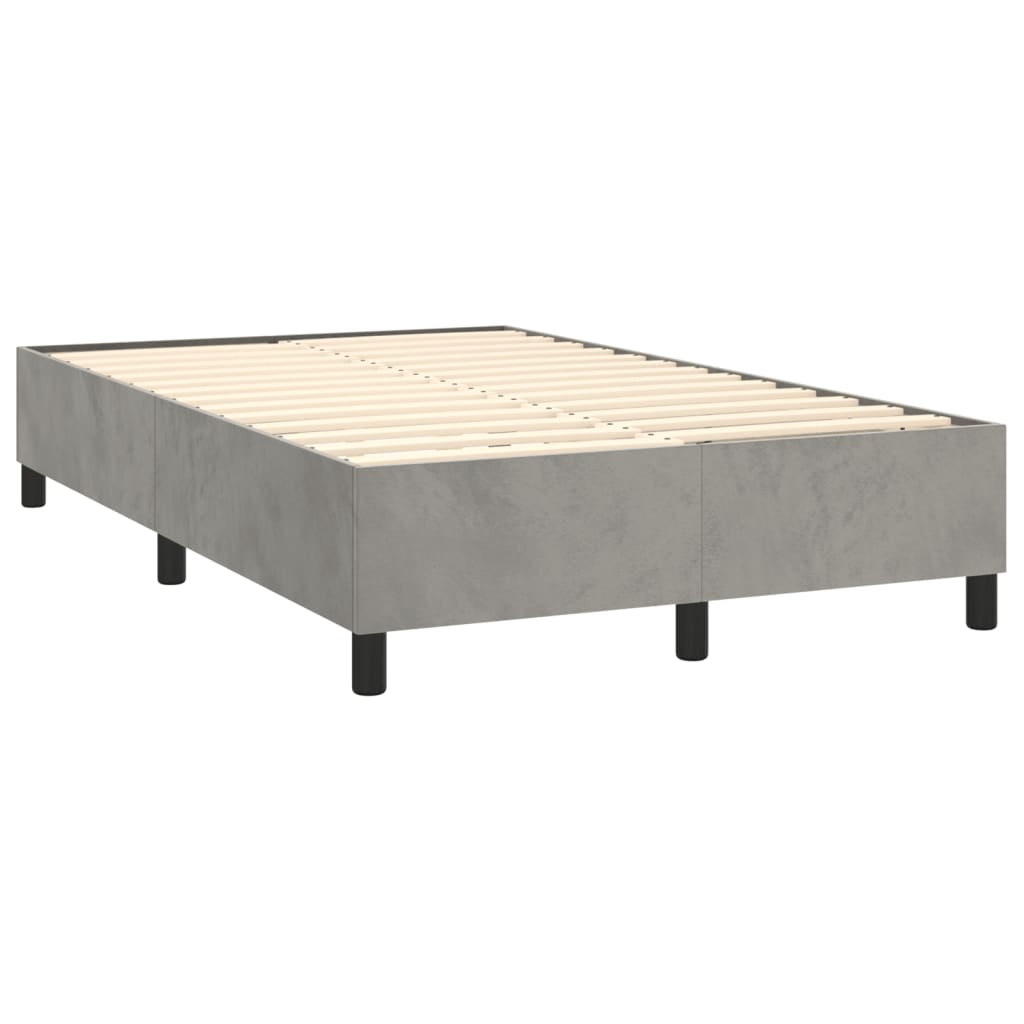 Box spring krevet s madracem svjetlosivi 120x200 cm baršunasti