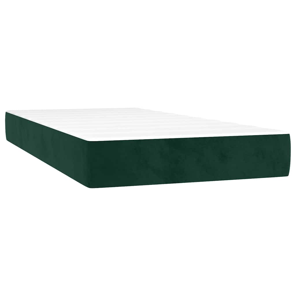Box spring krevet s madracem tamnozeleni 90x200 cm baršunasti