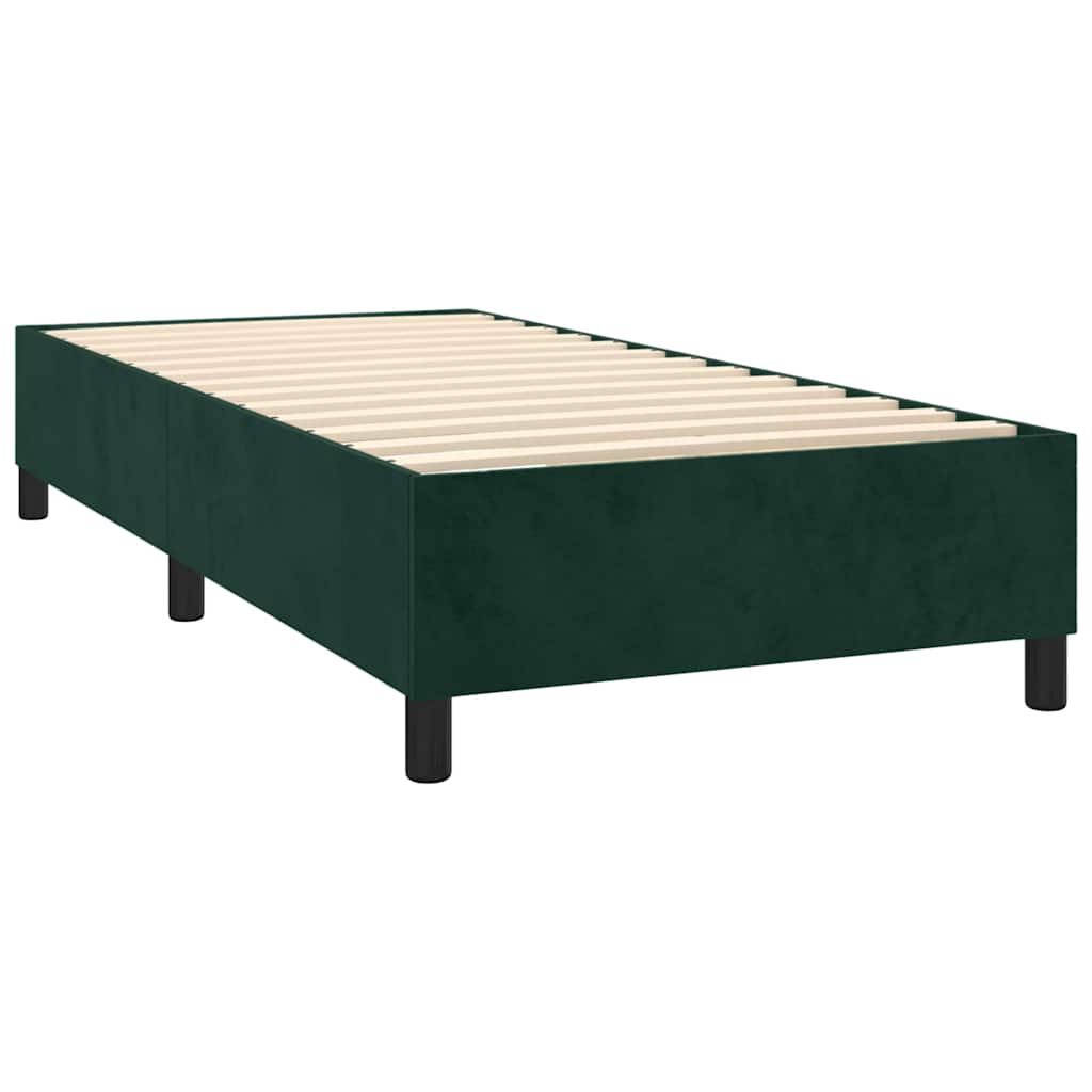 Box spring krevet s madracem tamnozeleni 100x200 cm baršunasti