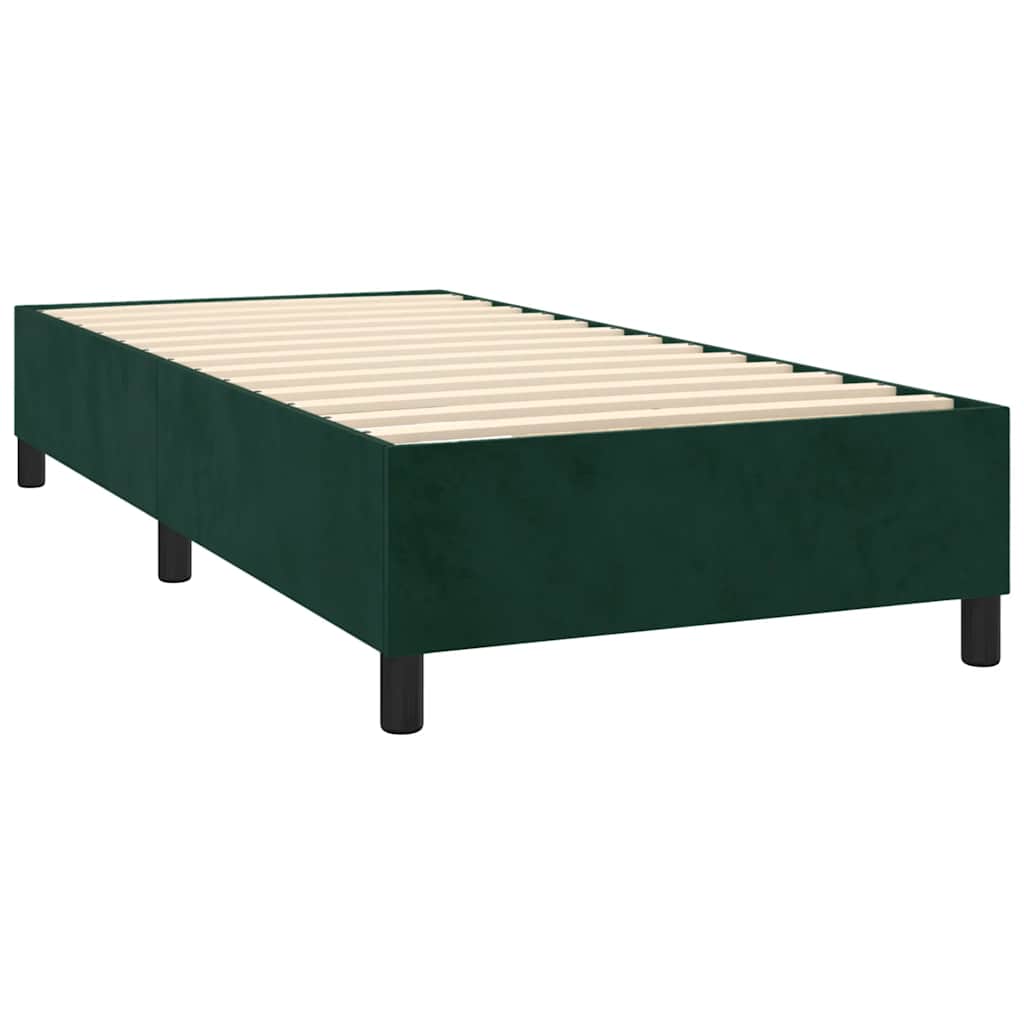 Box spring krevet s madracem tamnozeleni 100x200 cm baršunasti
