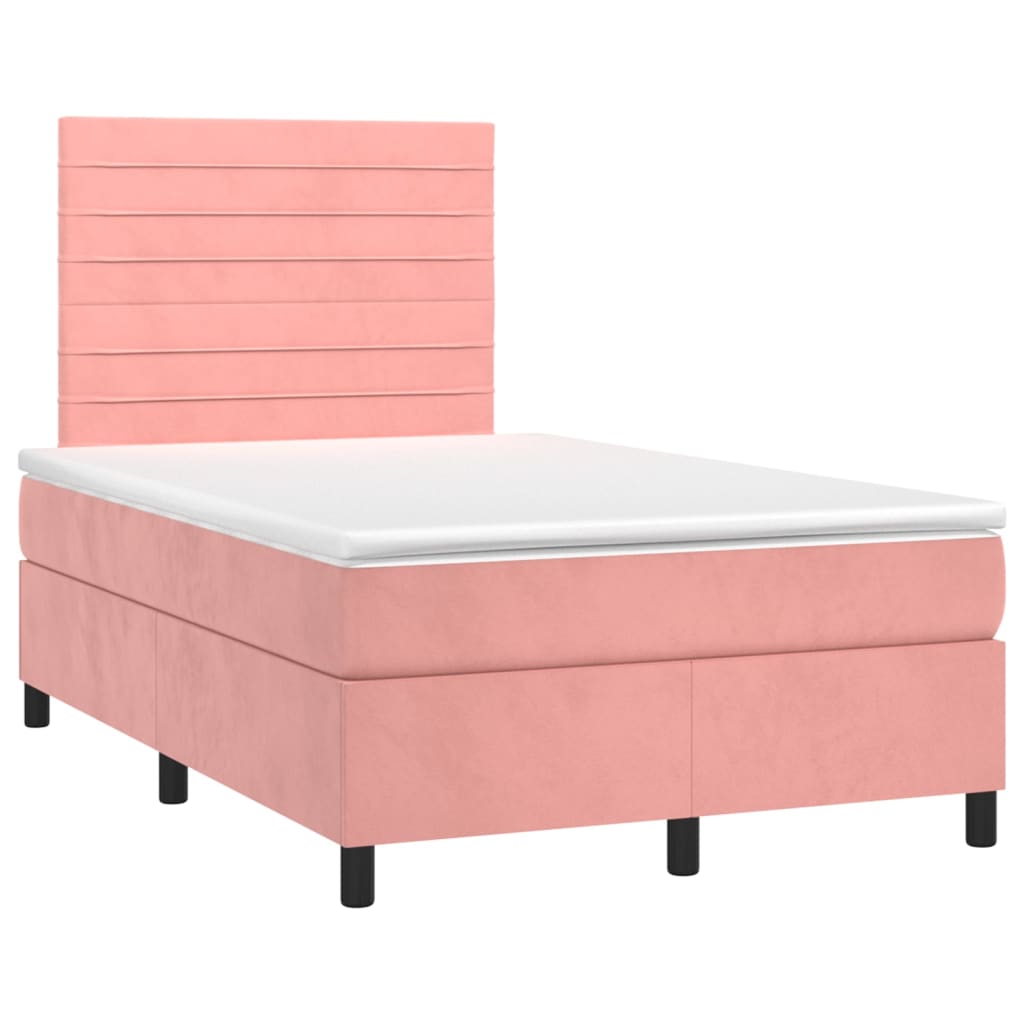 Box spring krevet s madracem ružičasti 120 x 200 cm baršunasti