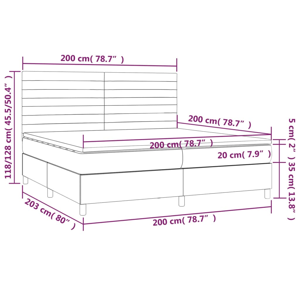Krevet s oprugama i madracem ružičasti 200x200 cm baršunasti
