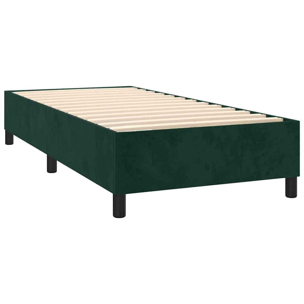 Box spring krevet s madracem tamnozeleni 80 x 200 cm baršunasti