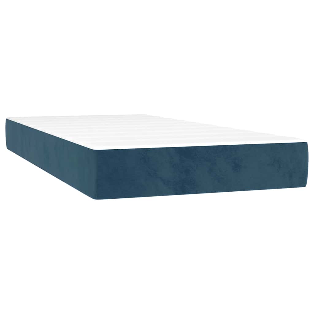 Box spring krevet s madracem tamnoplavi 80 x 200 cm baršunasti