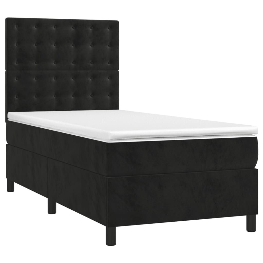 Box spring krevet s madracem crni 90x190 cm baršunasti