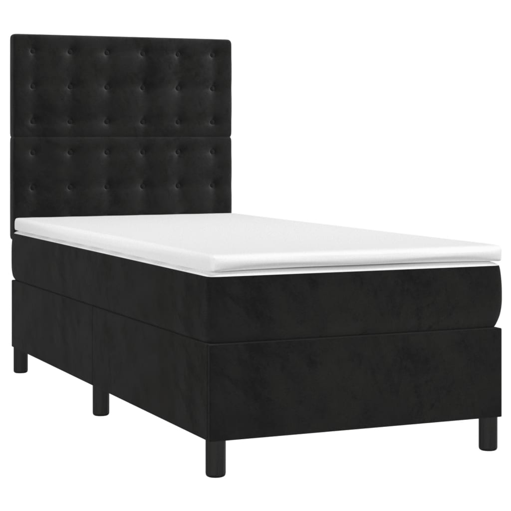 Box spring krevet s madracem crni 100x200 cm baršunasti