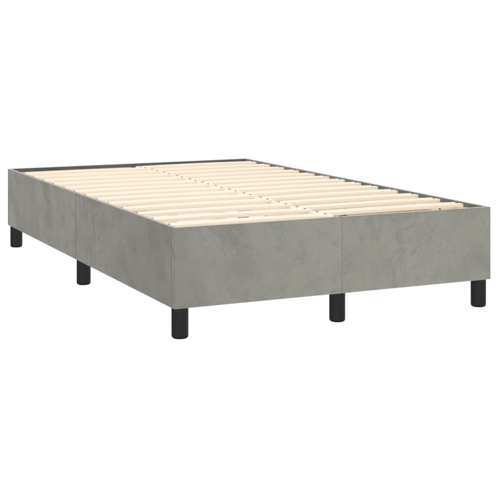 Box spring krevet s madracem svjetlosivi 120x200 cm baršunasti