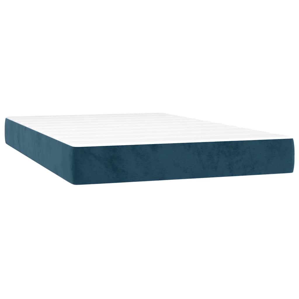 Box spring krevet s madracem tamnoplavi 120 x 200 cm baršunasti