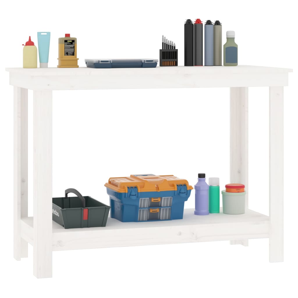 Radni stol Bijela 110x50x80 cm od masivne borovine