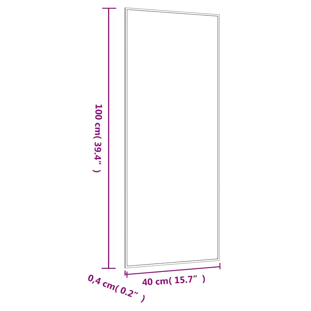 Zidno ogledalo 40 x 100 cm stakleno pravokutno