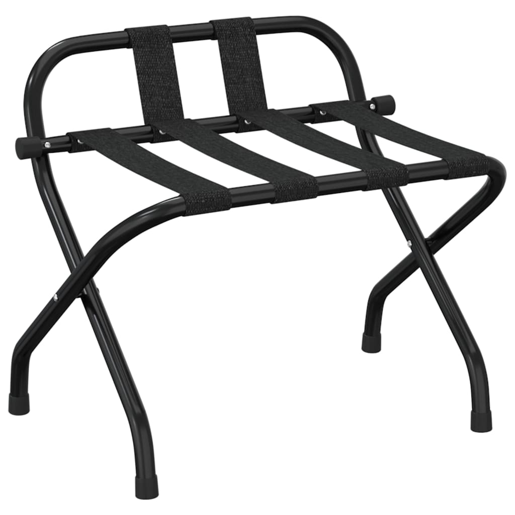 Stalak za prtljagu s naslonom crni 56 x 39 x 52 cm