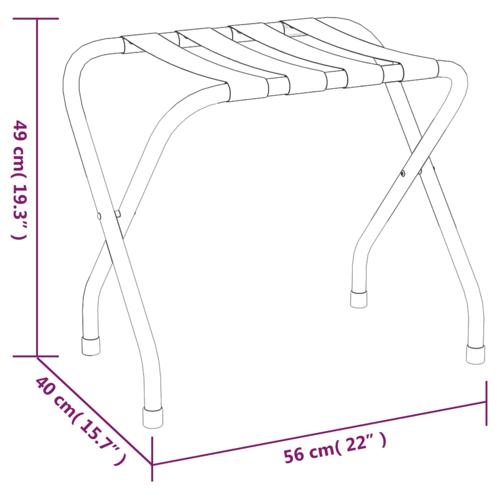 Stalak za prtljagu crni 56 x 40 x 49 cm