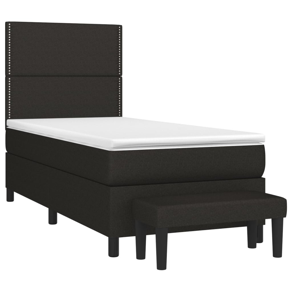 Box spring krevet s madracem crni 90x190 cm od tkanine