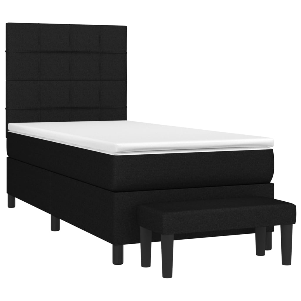 Box spring krevet s madracem crni 90x190 cm od tkanine
