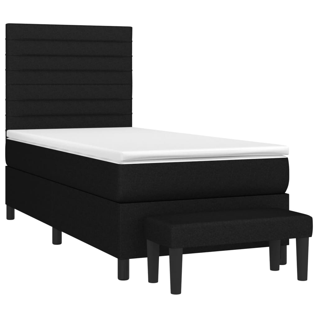 Box spring krevet s madracem crni 80 x 200 cm od tkanine