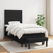Box spring krevet s madracem crni 80 x 200 cm od tkanine