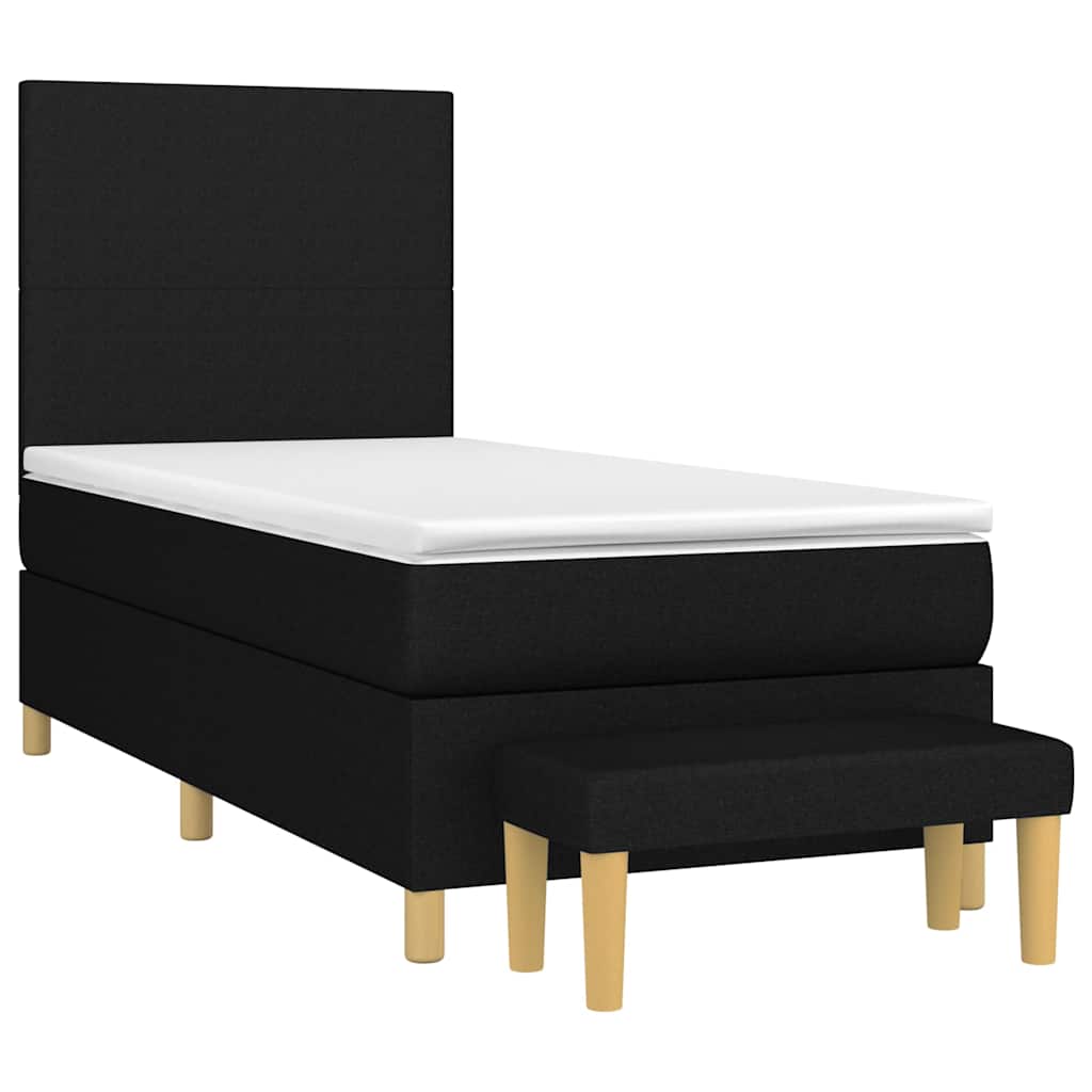 Box spring krevet s madracem crni 90x190 cm od tkanine