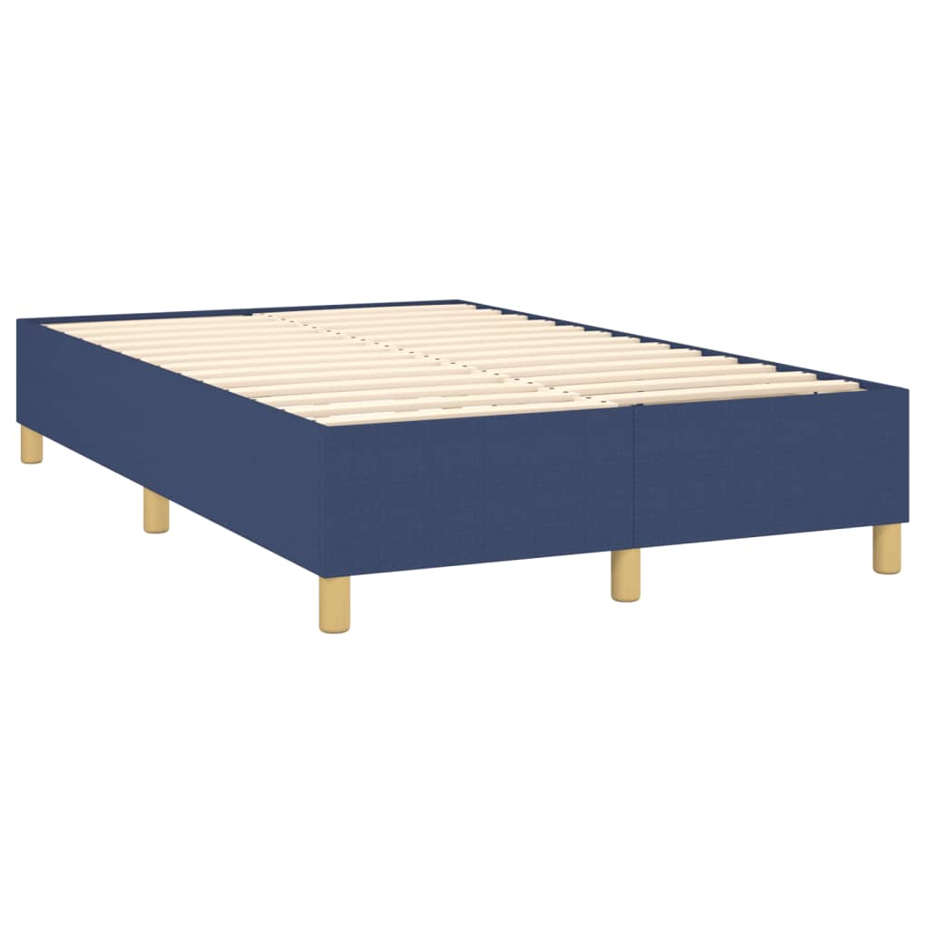 Krevet s oprugama i madracem plavi 120 x 200 cm od tkanine