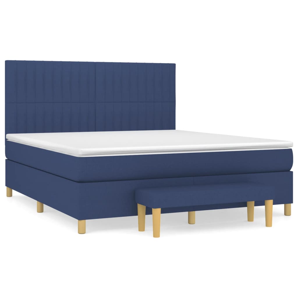 Krevet s oprugama i madracem plavi 180x200 cm od tkanine