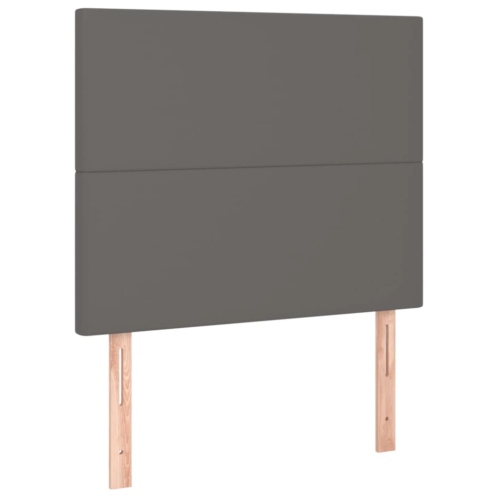 Krevet s oprugama i madracem sivi 90 x 200 cm od umjetne kože