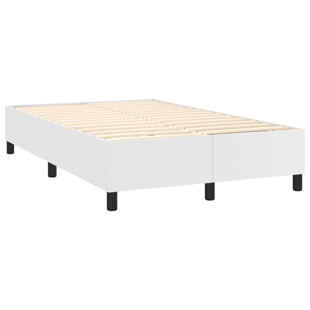 Krevet s oprugama i madracem bijeli 120x200 cm od umjetne kože