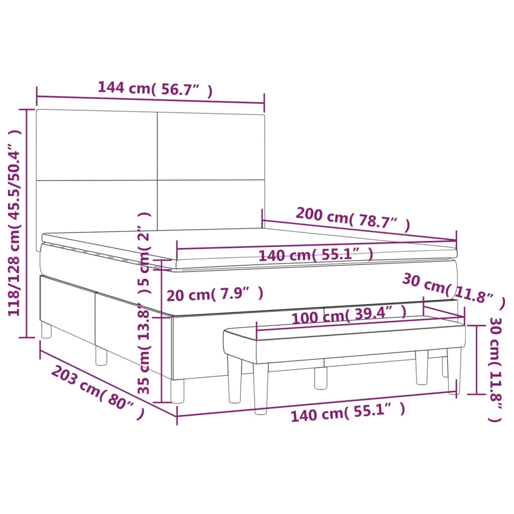 Krevet s oprugama i madracem crni 140 x 200 cm od umjetne kože