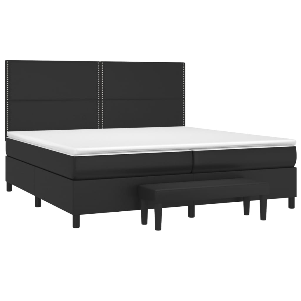Krevet s oprugama i madracem crni 200x200 cm od umjetne kože