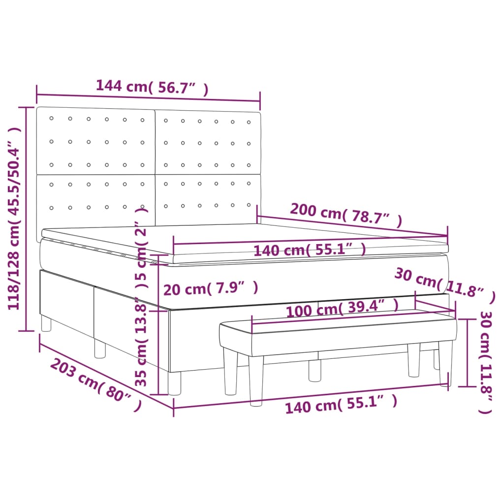 Krevet s oprugama i madracem crni 140 x 200 cm od umjetne kože
