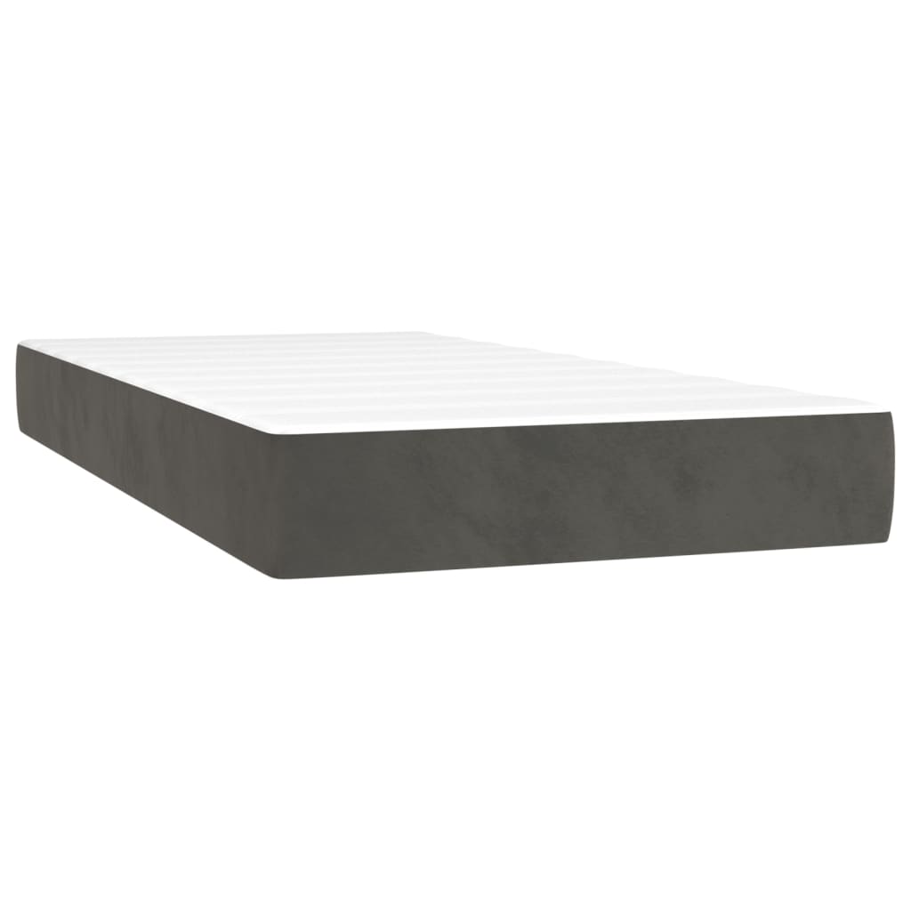 Box spring krevet s madracem tamnosivi 80 x 200 cm baršunasti