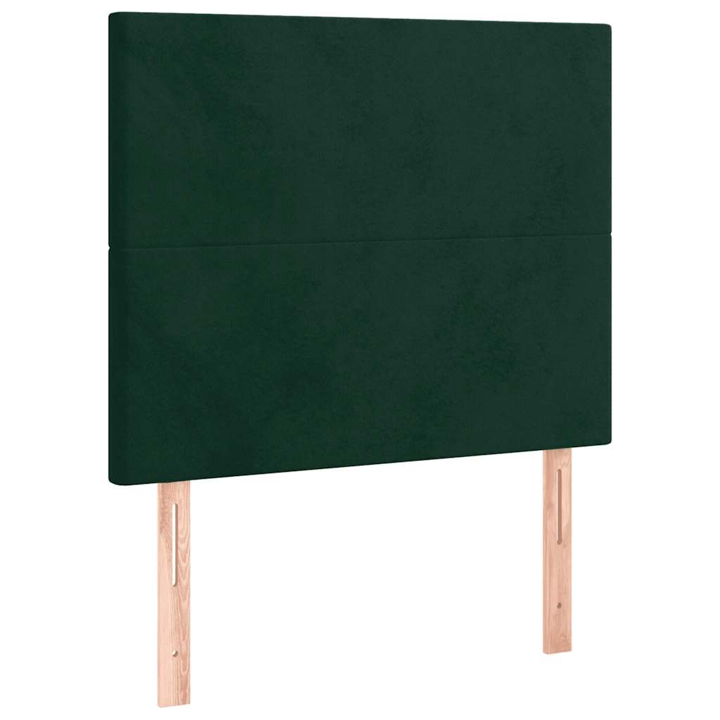 Box spring krevet s madracem tamnozeleni 80 x 200 cm baršunasti