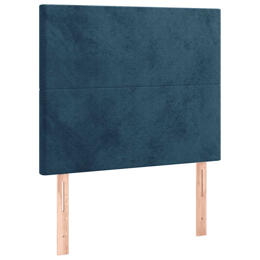 Box spring krevet s madracem tamnoplavi 80 x 200 cm baršunasti